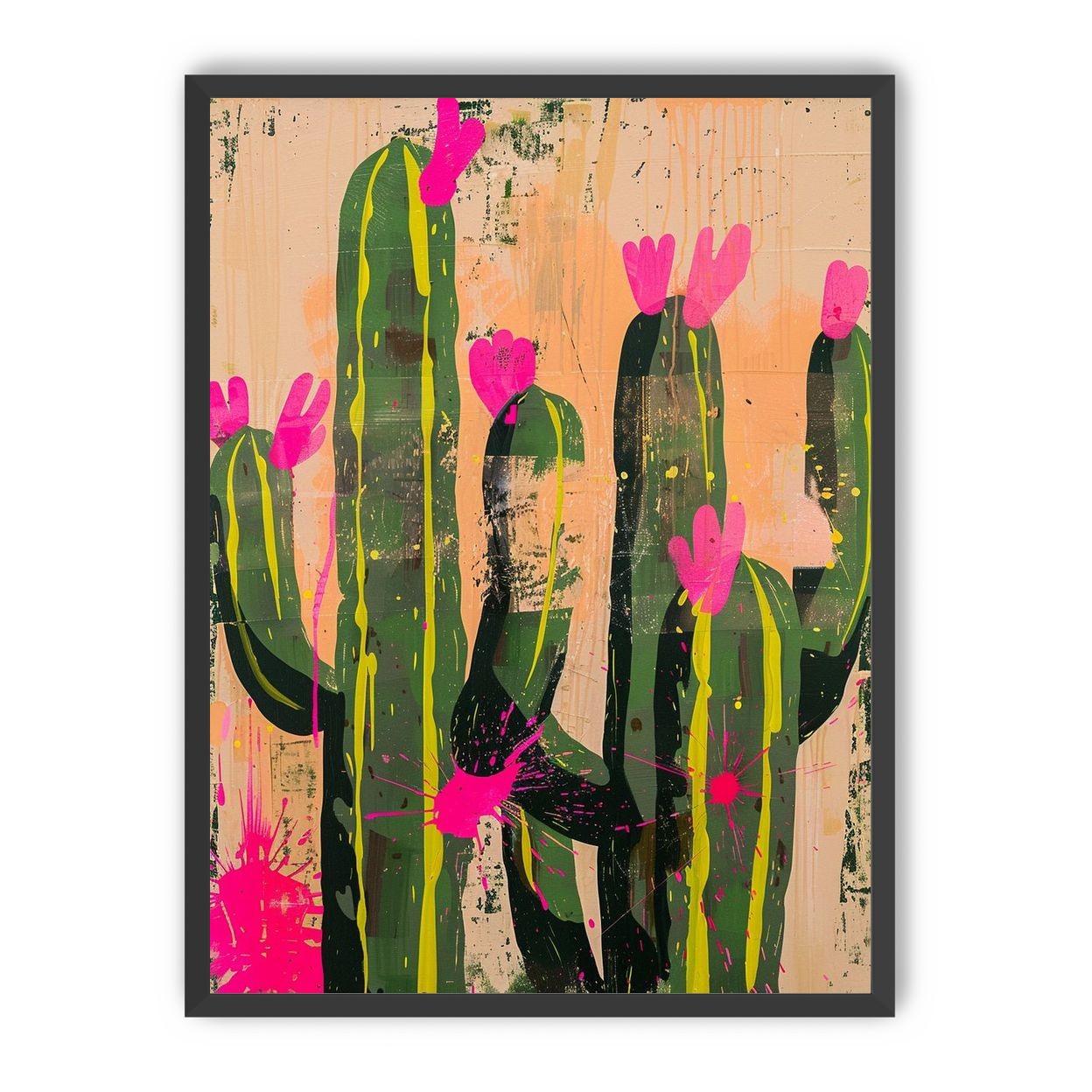 Pink blooms on cacti