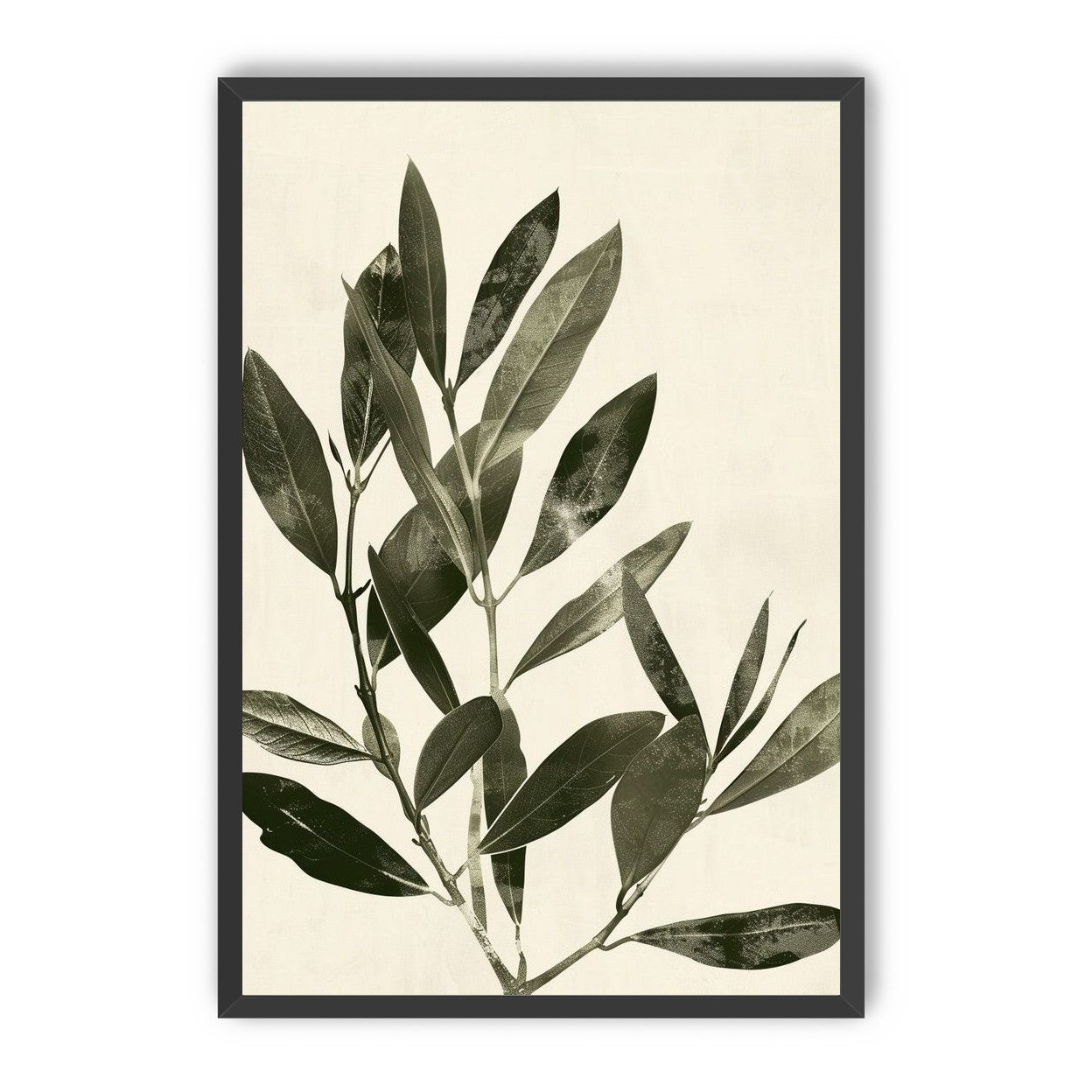Dark leaves on pale field