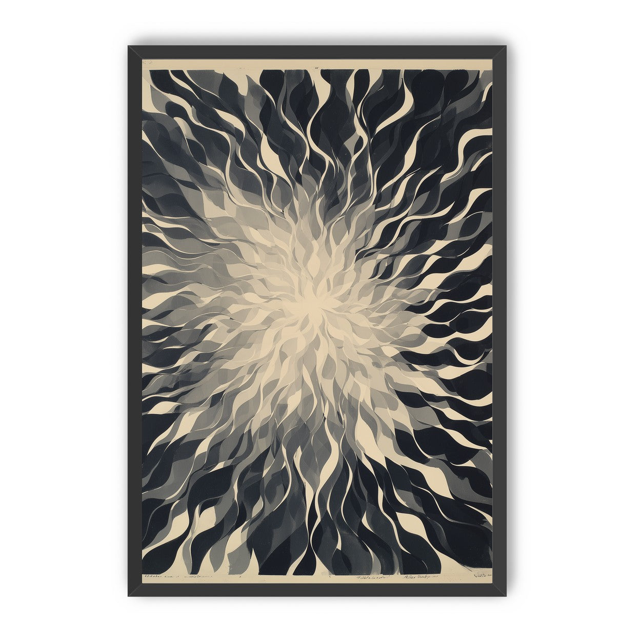 Pale center in black sweep
