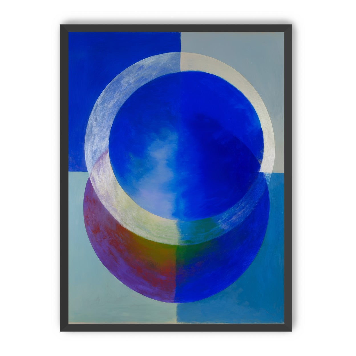 Pale arc across blue circle