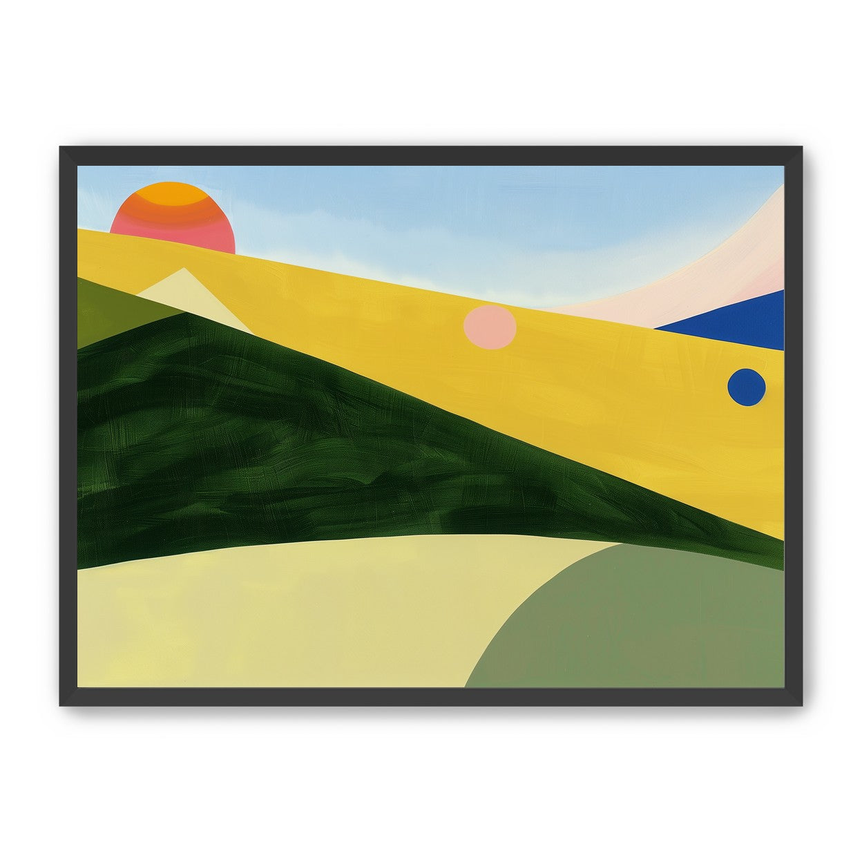Three suns over rolling hills