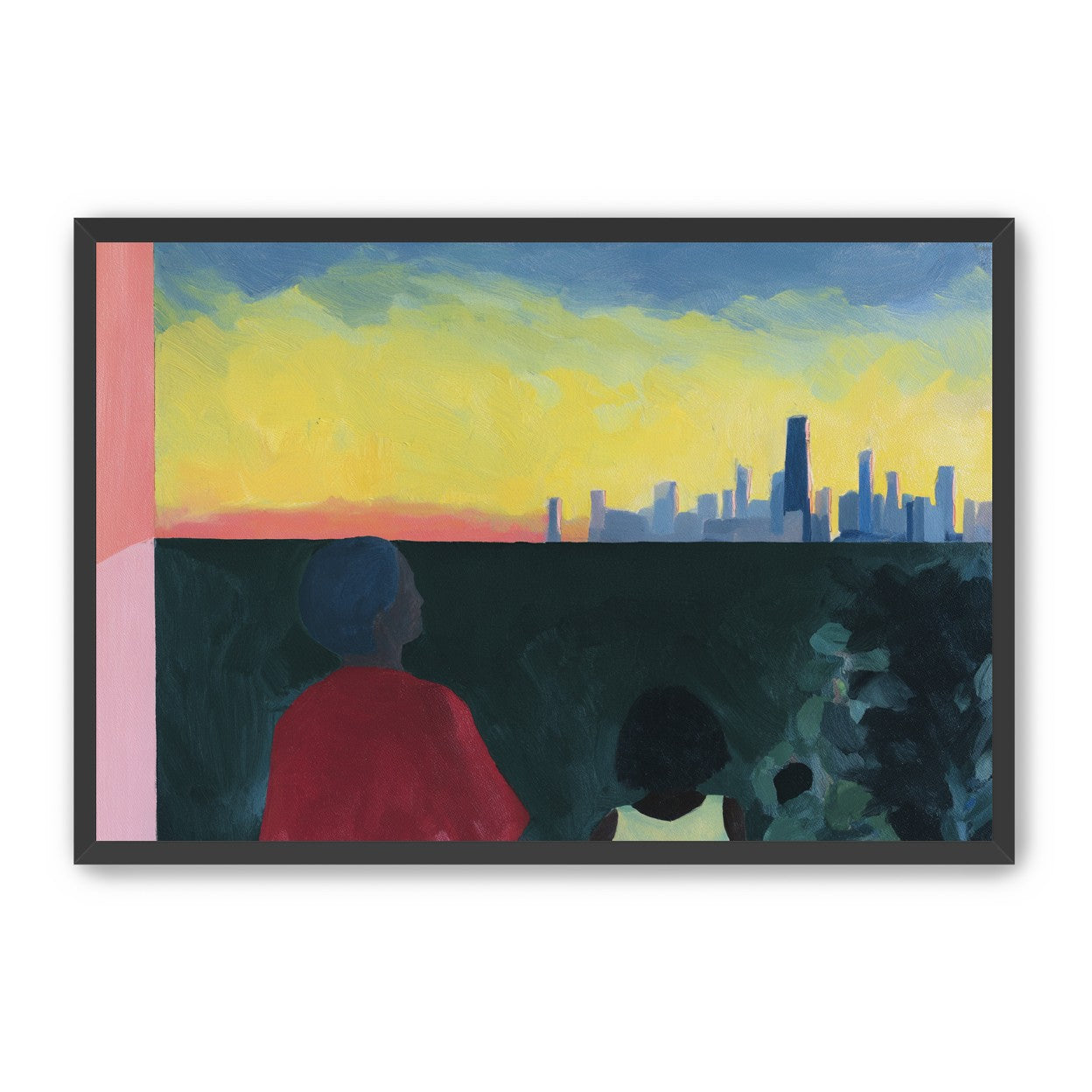 Yellow sky over the skyline