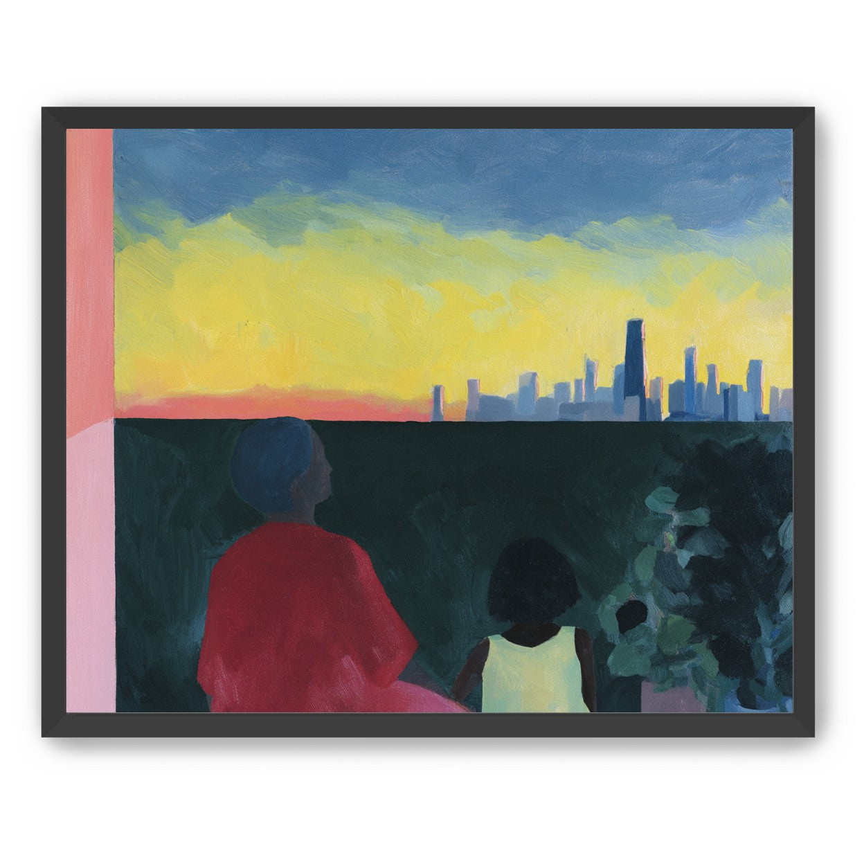 Yellow sky over the skyline
