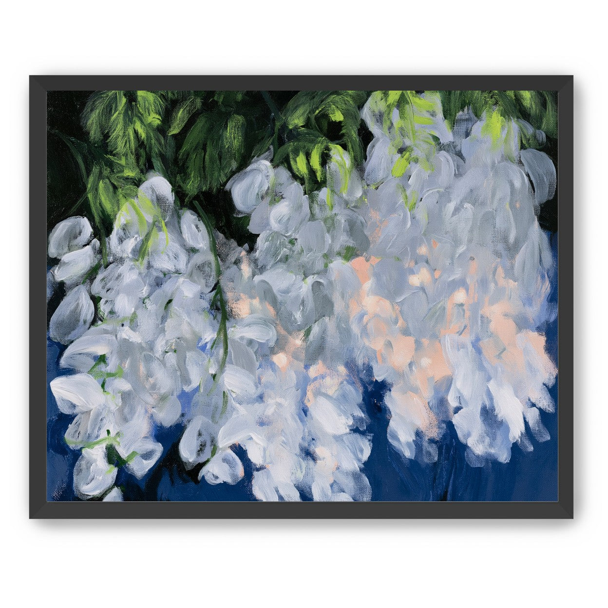 White blooms in blue shade