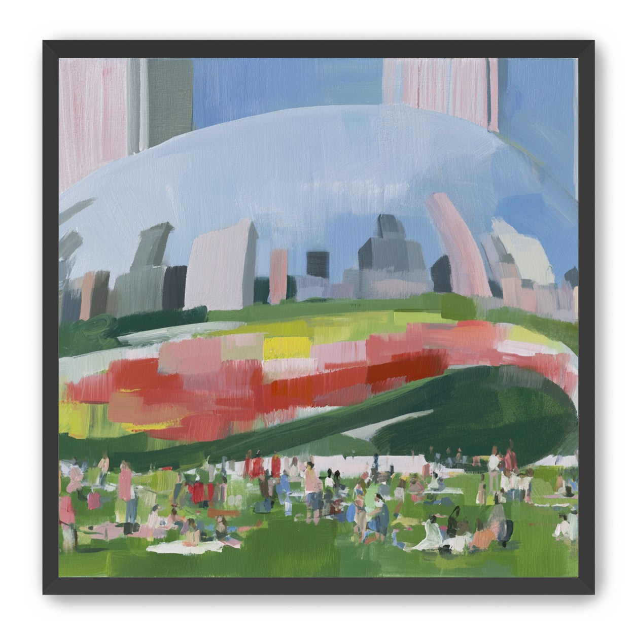 Picnic under the mirrored dome