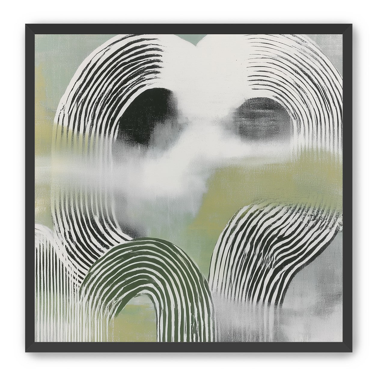 Black arcs in green haze