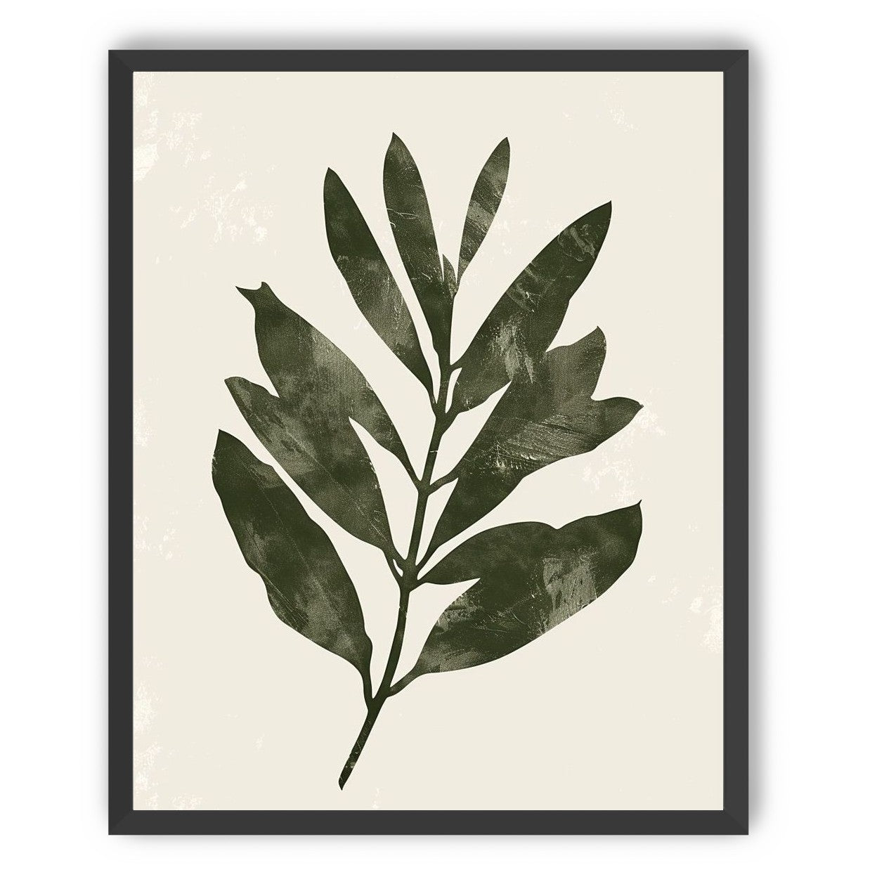 Still branch on pale paper