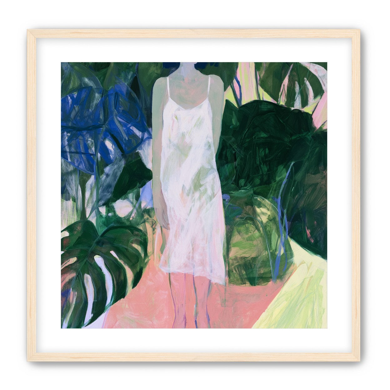 White slip in green shade