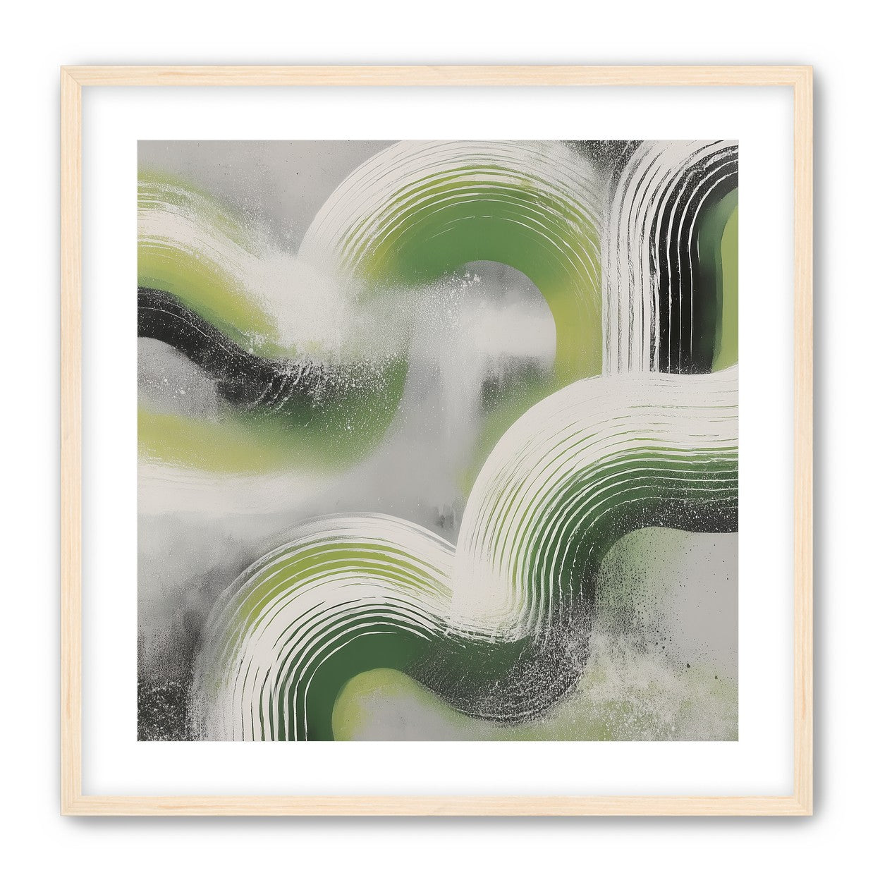 White arcs in green haze