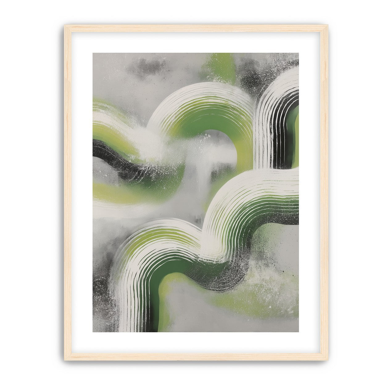 White arcs in green haze