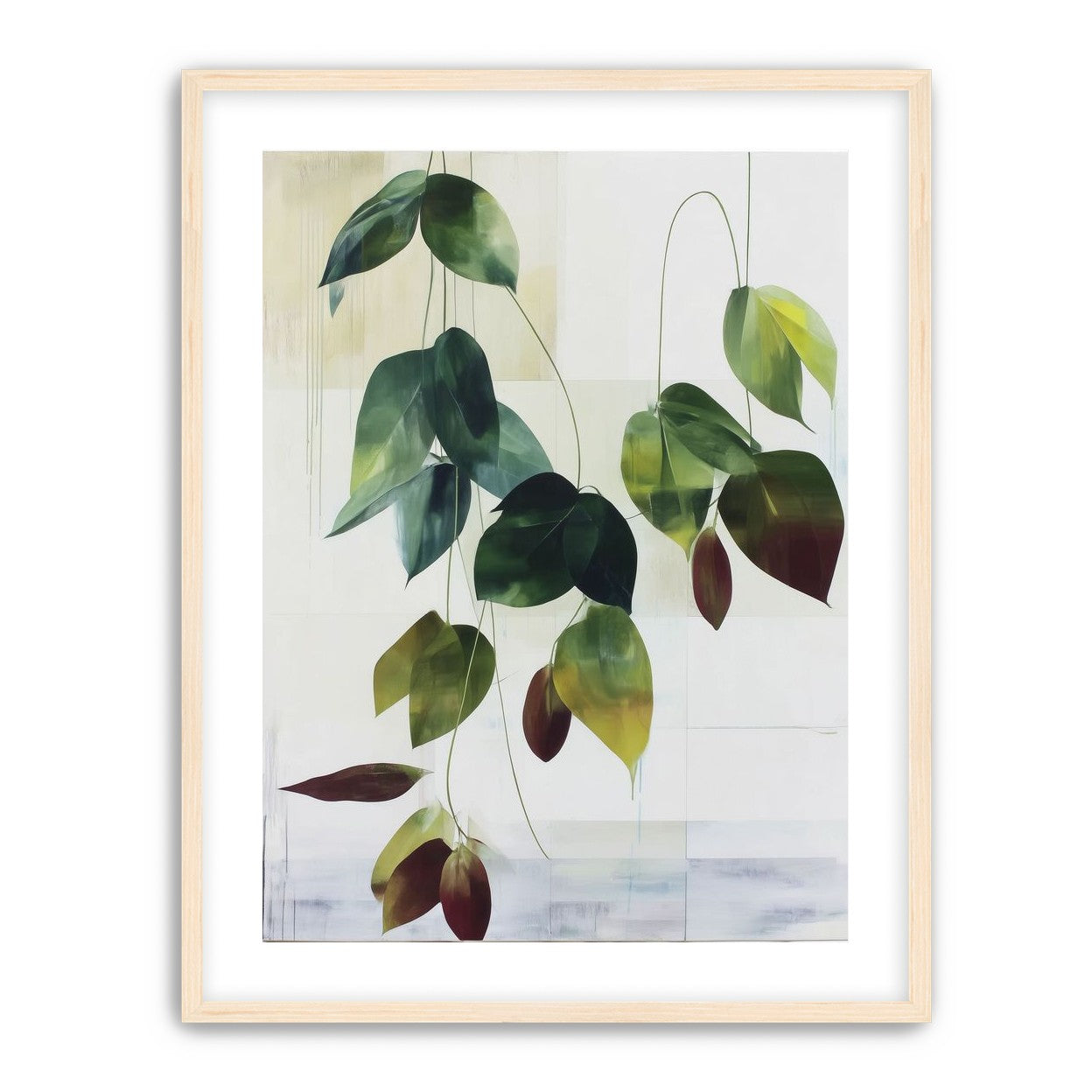 Leaves suspended in quiet air