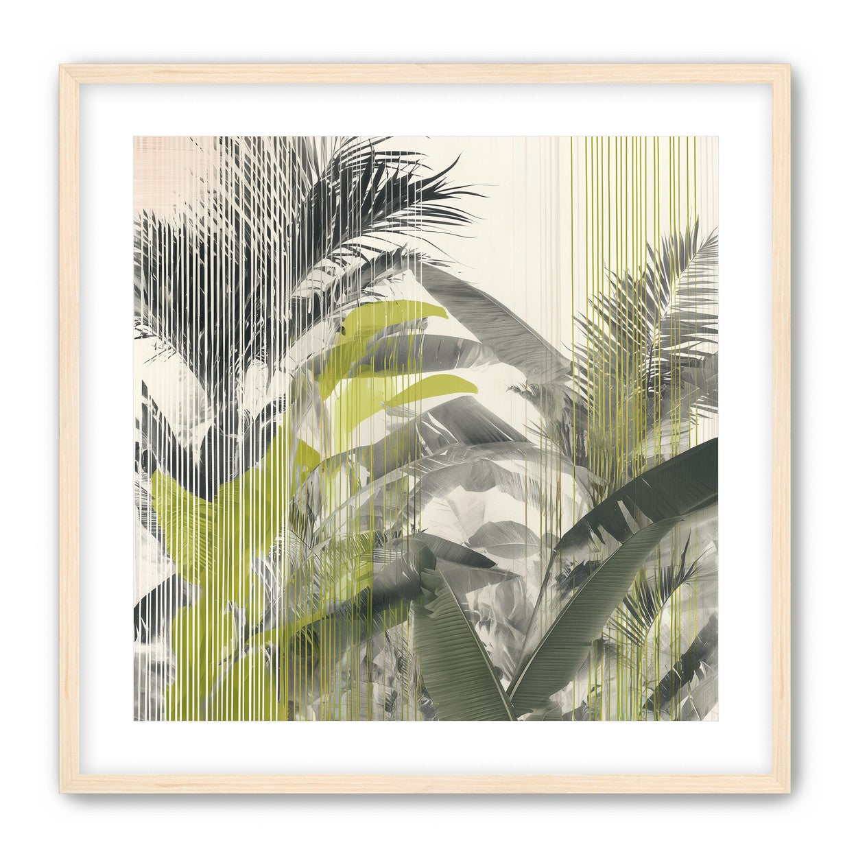 Chartreuse rain through palms