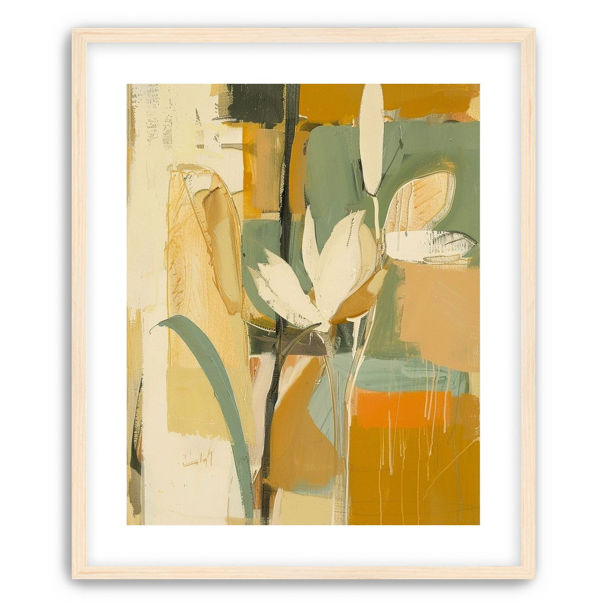 White flower in drifting ochre