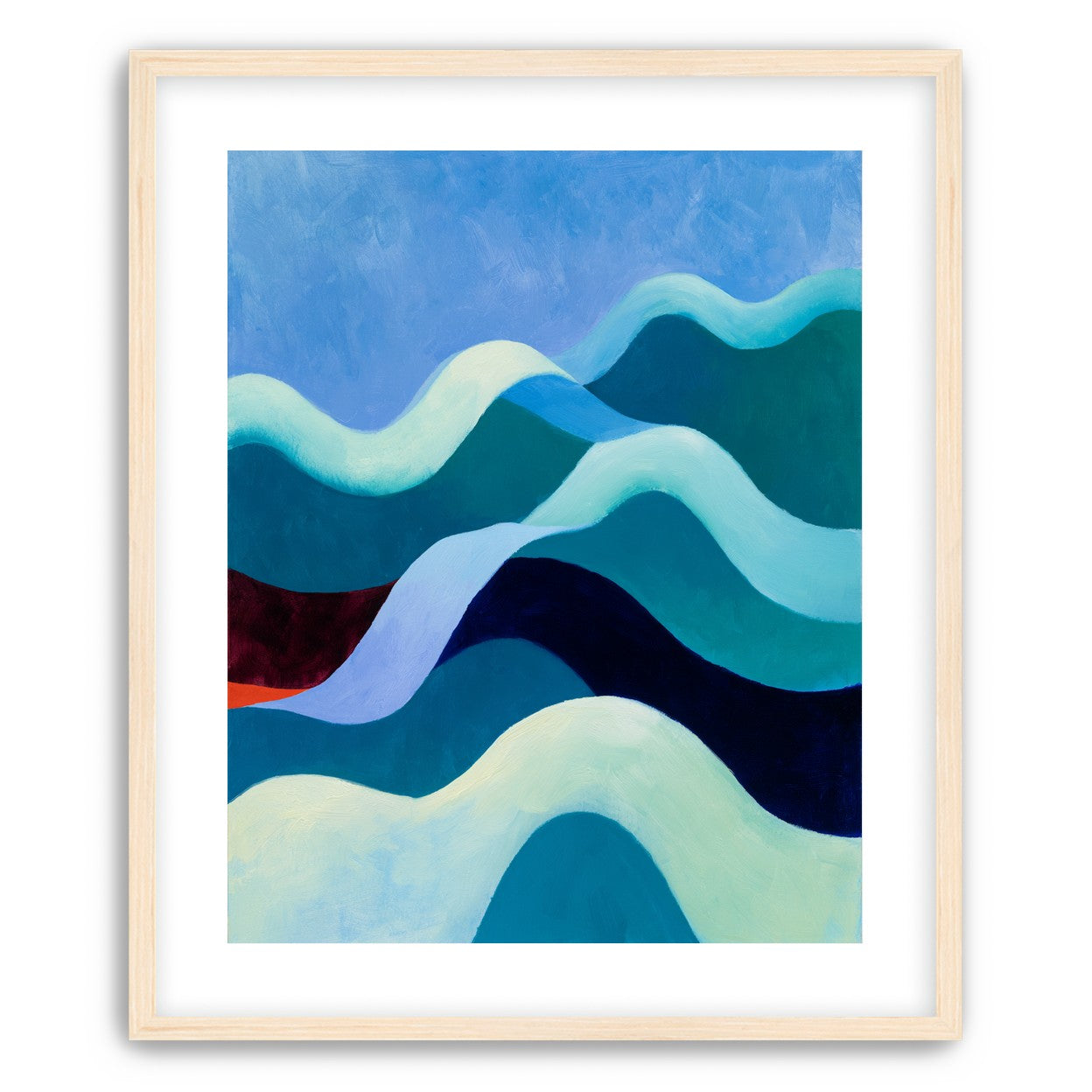 Pale bands across deep blue