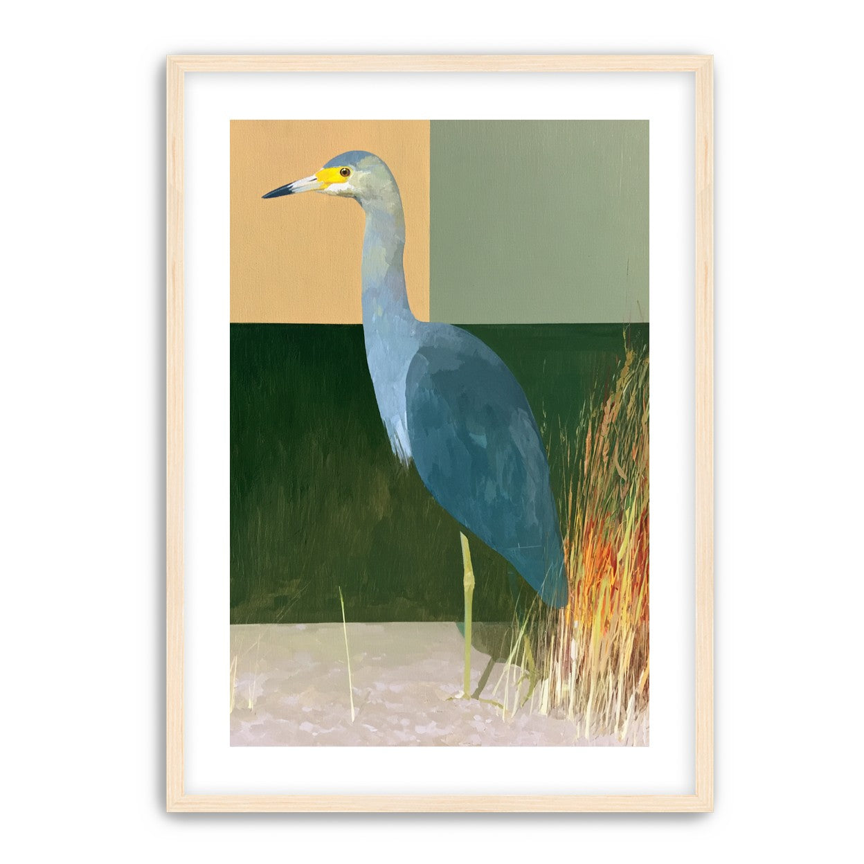 A heron beside the reeds