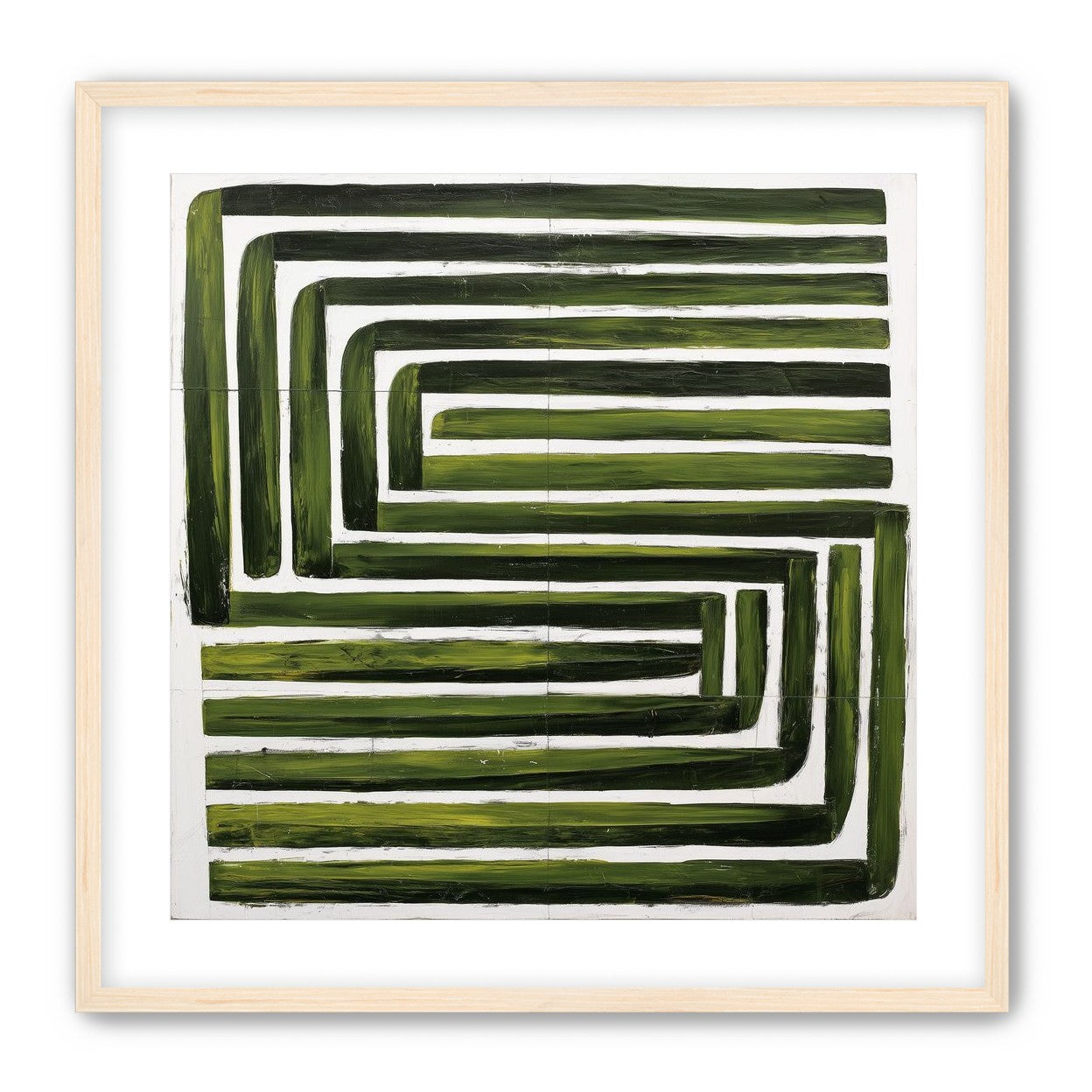 Green maze on white