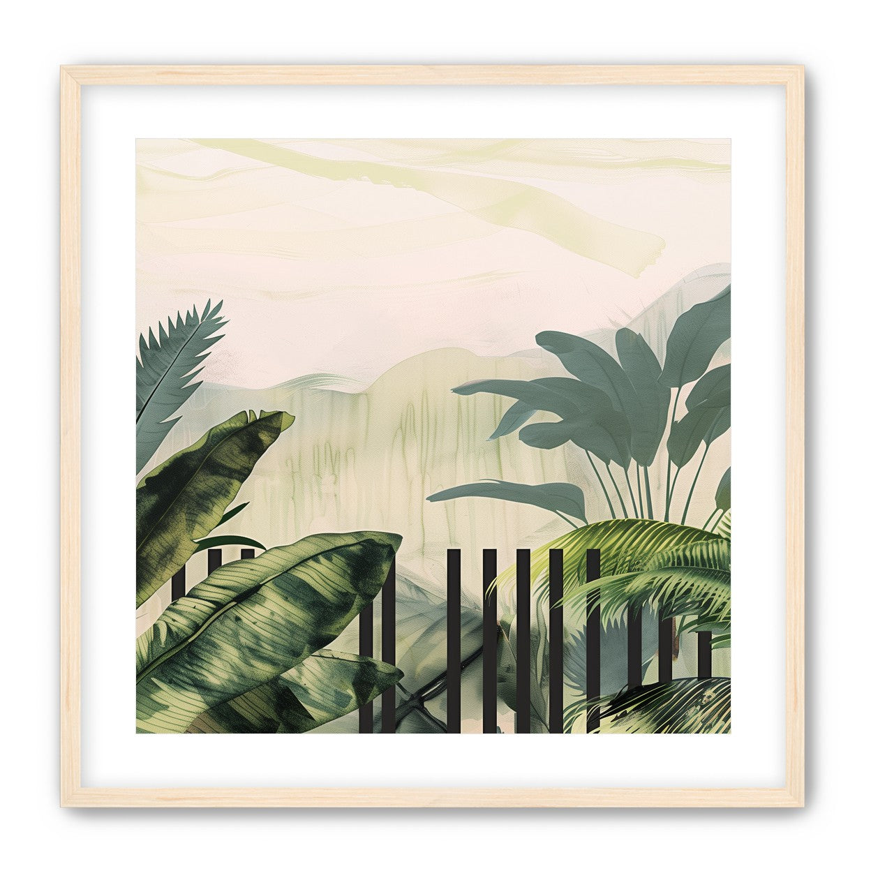 Black posts in the palms