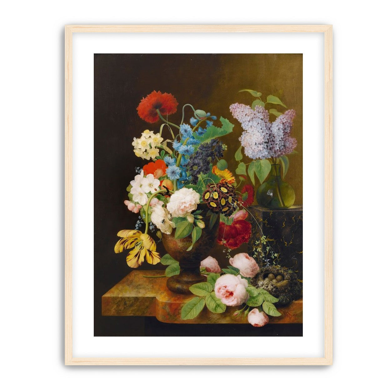 Fallen roses by the nest