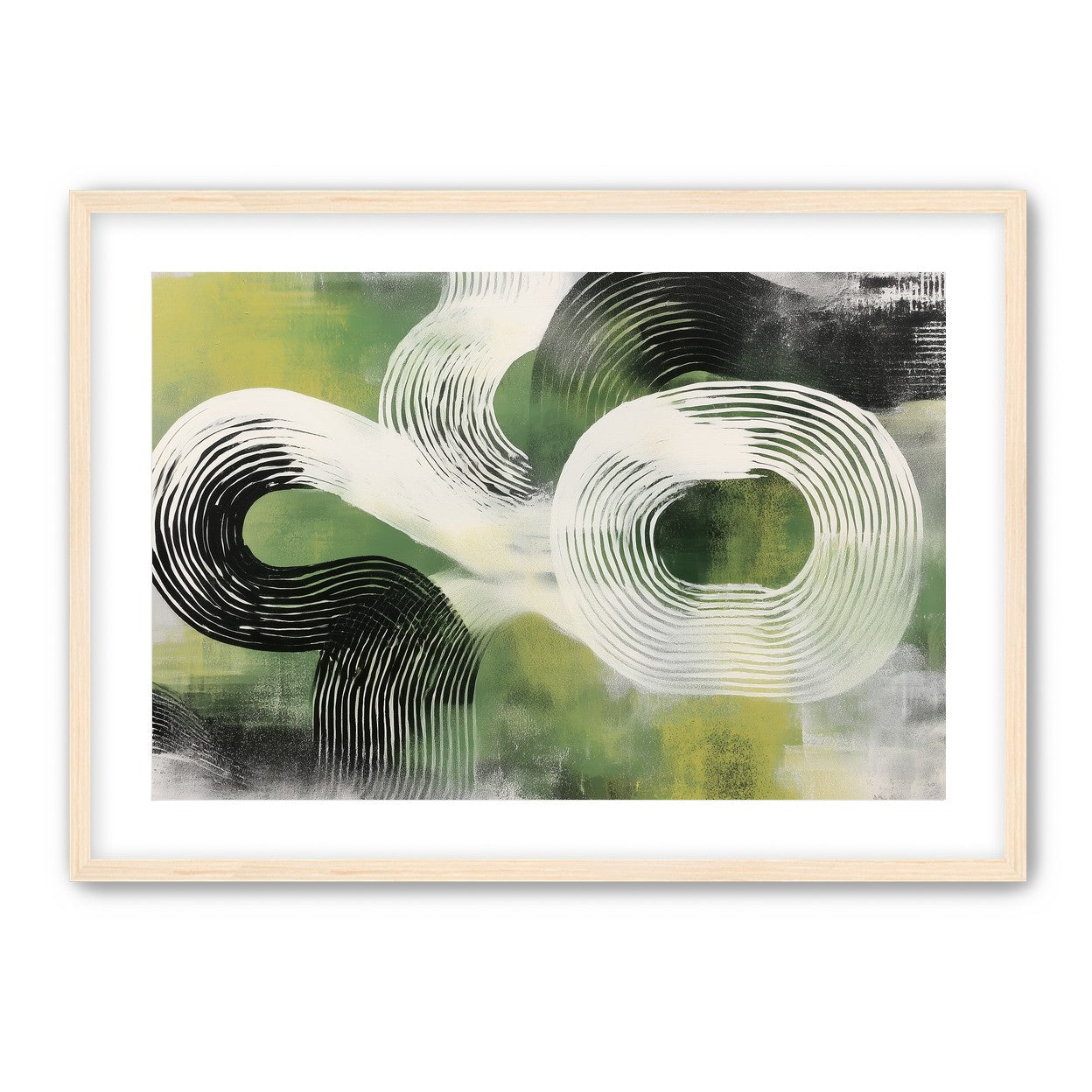 White arcs across green field