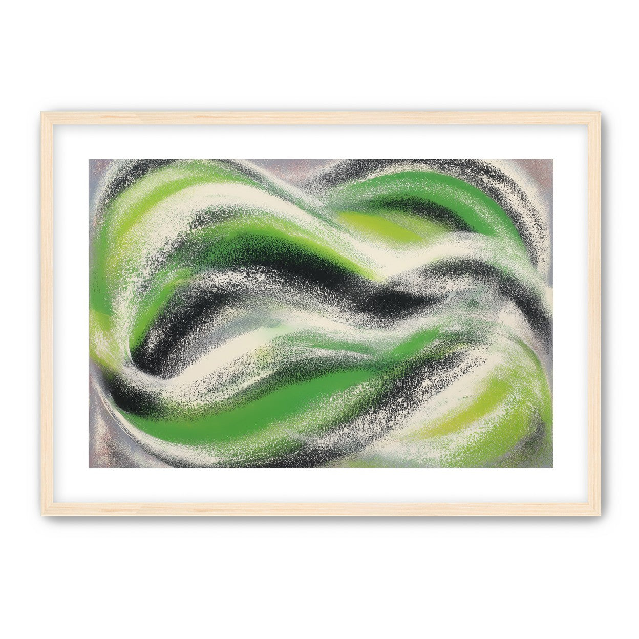 Green bands under white spray