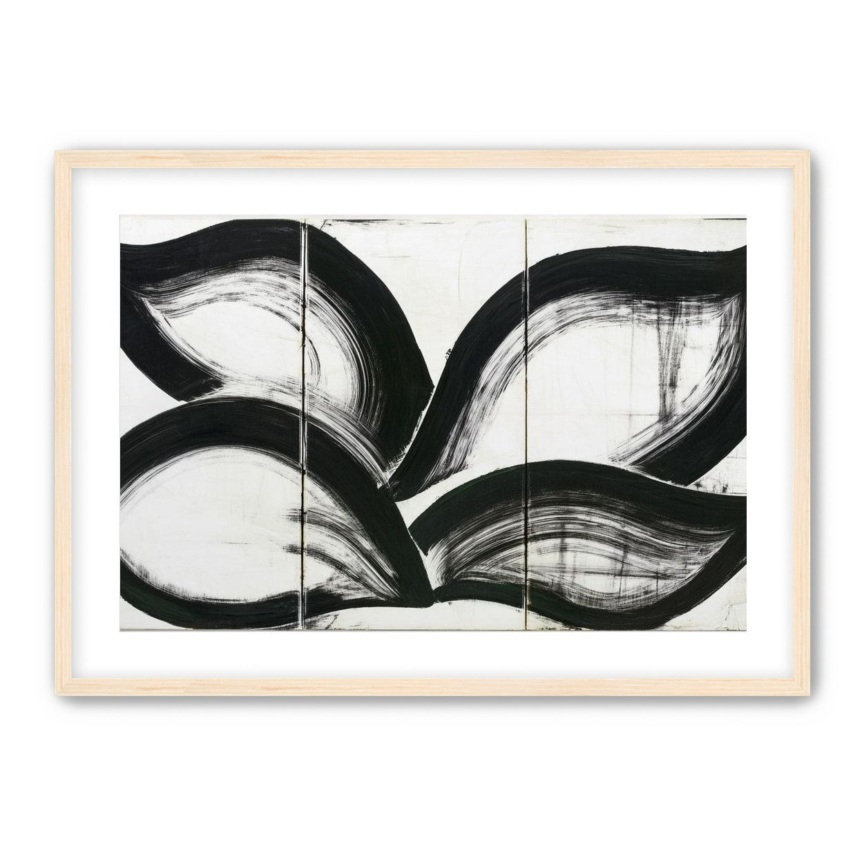 Black arcs across white panels