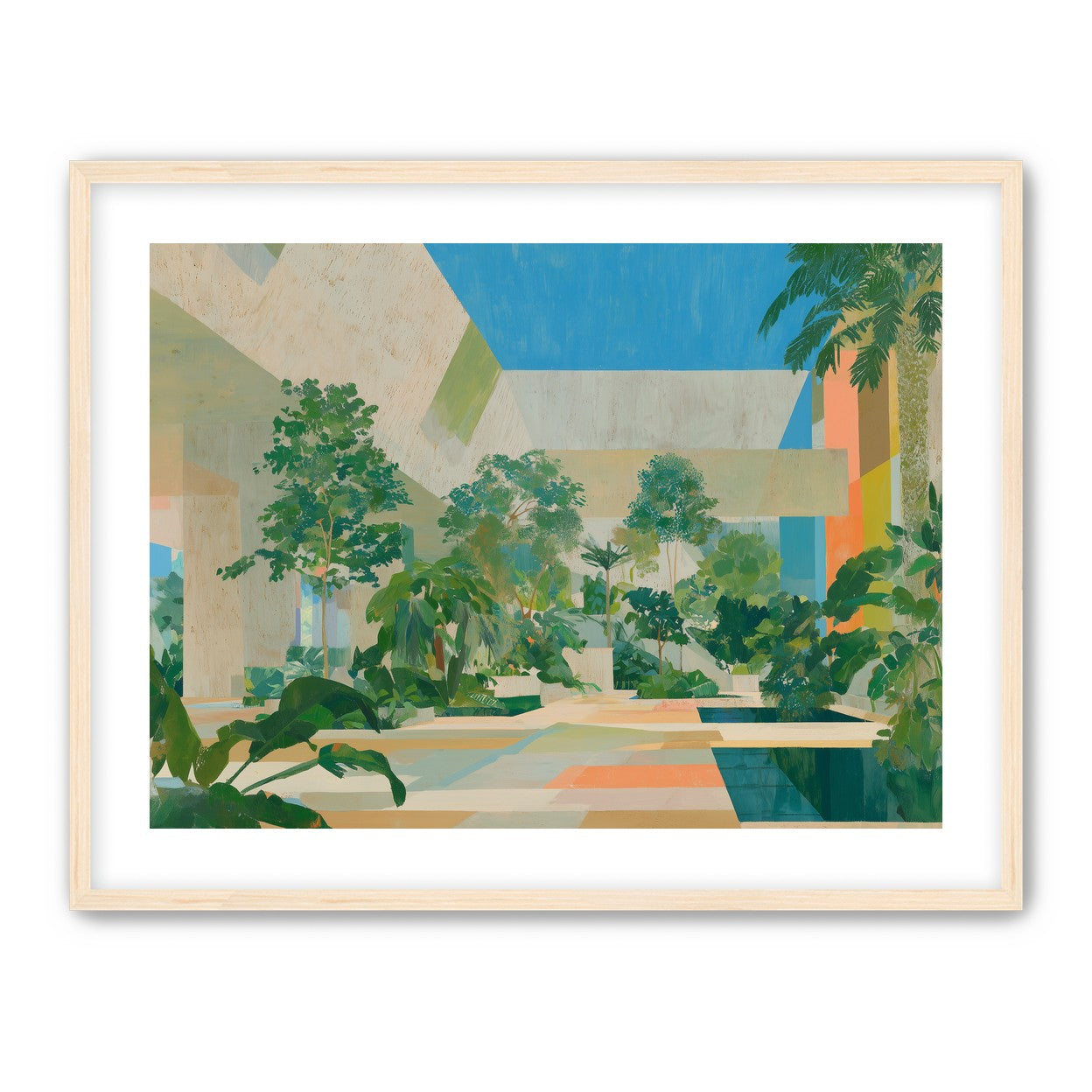 Courtyard where trees meet walls