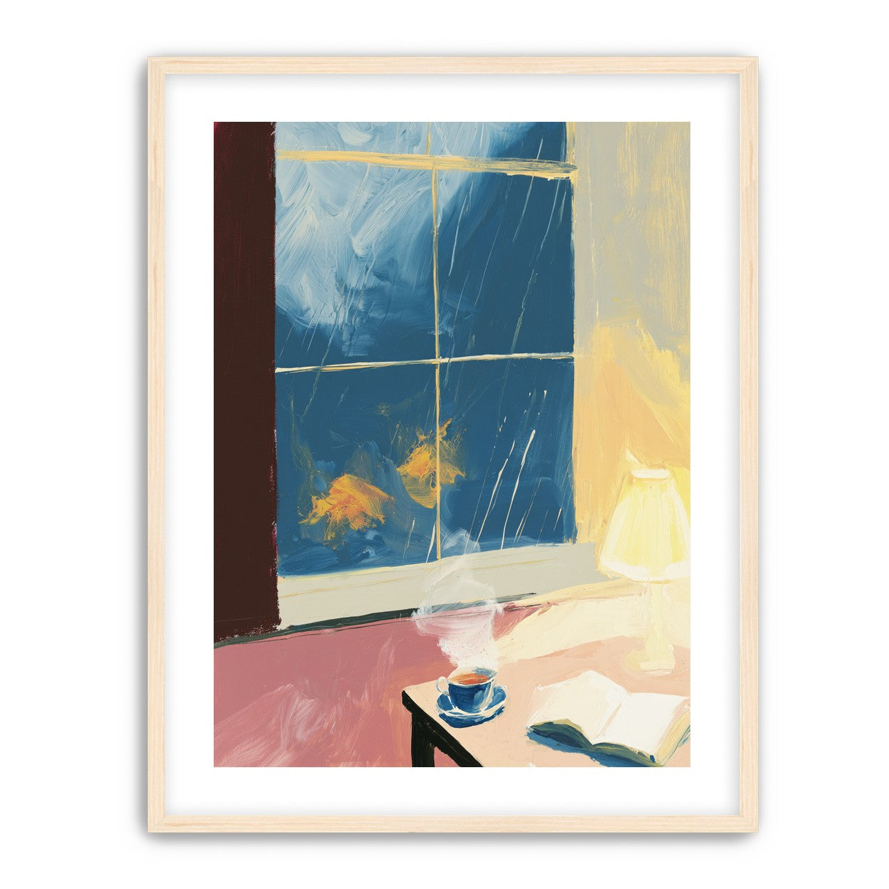 Lamplight on the rainy window