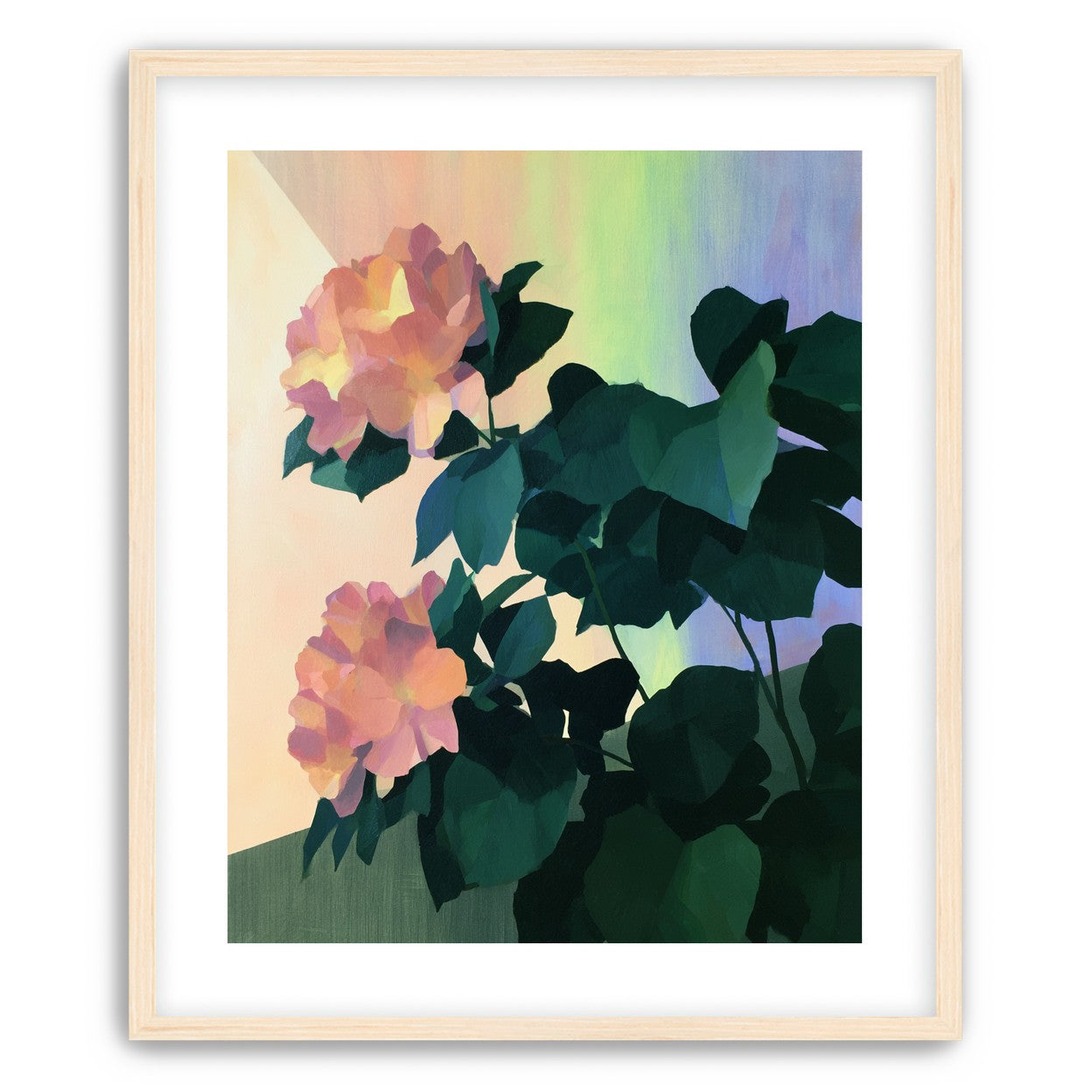 Roses against a pastel sky