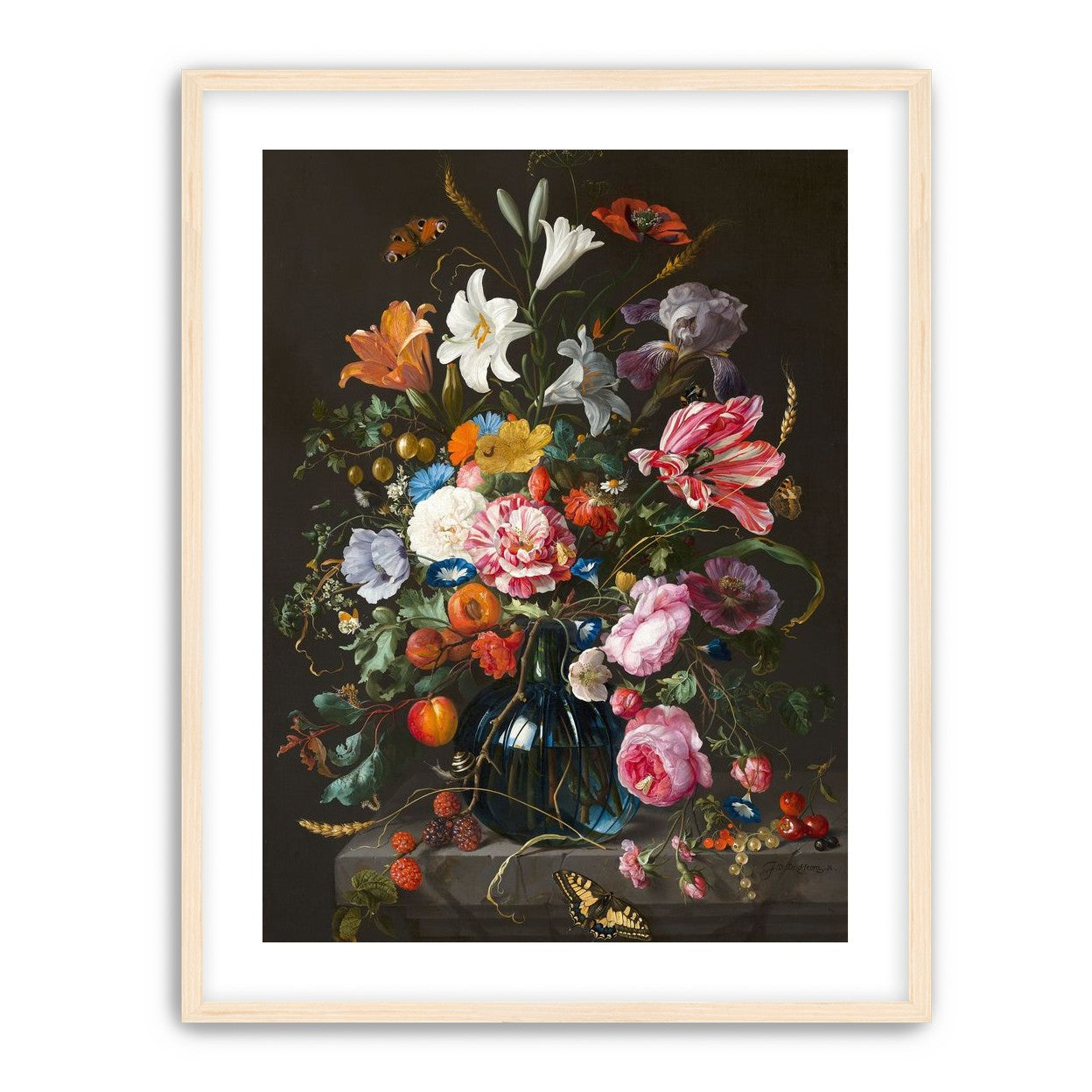 Butterflies over the blue vase