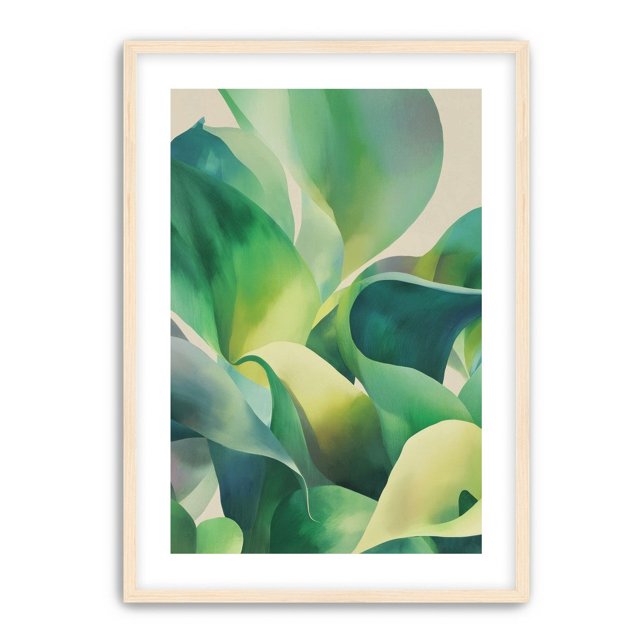 Green leaves in soft light