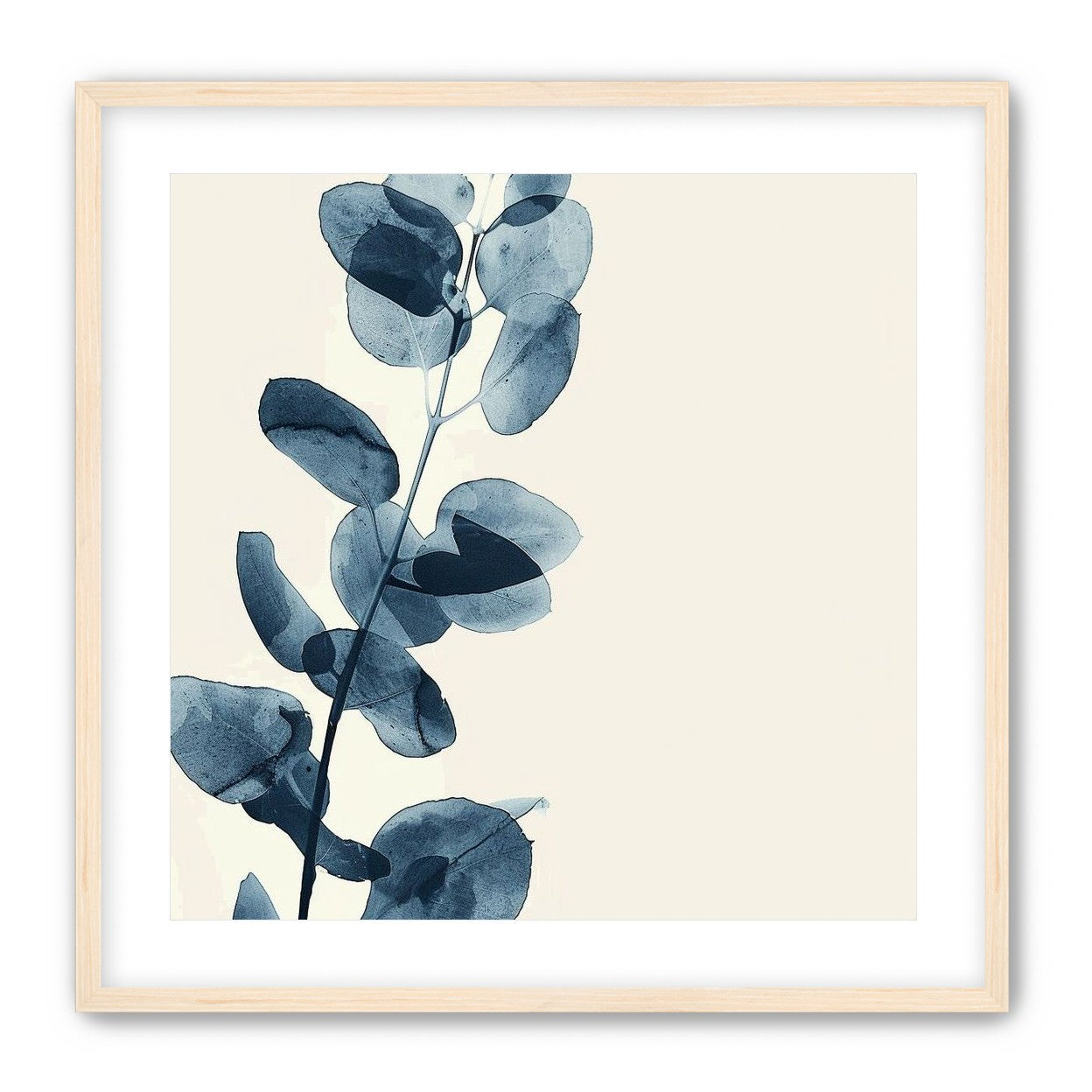 Blue leaves on pale air