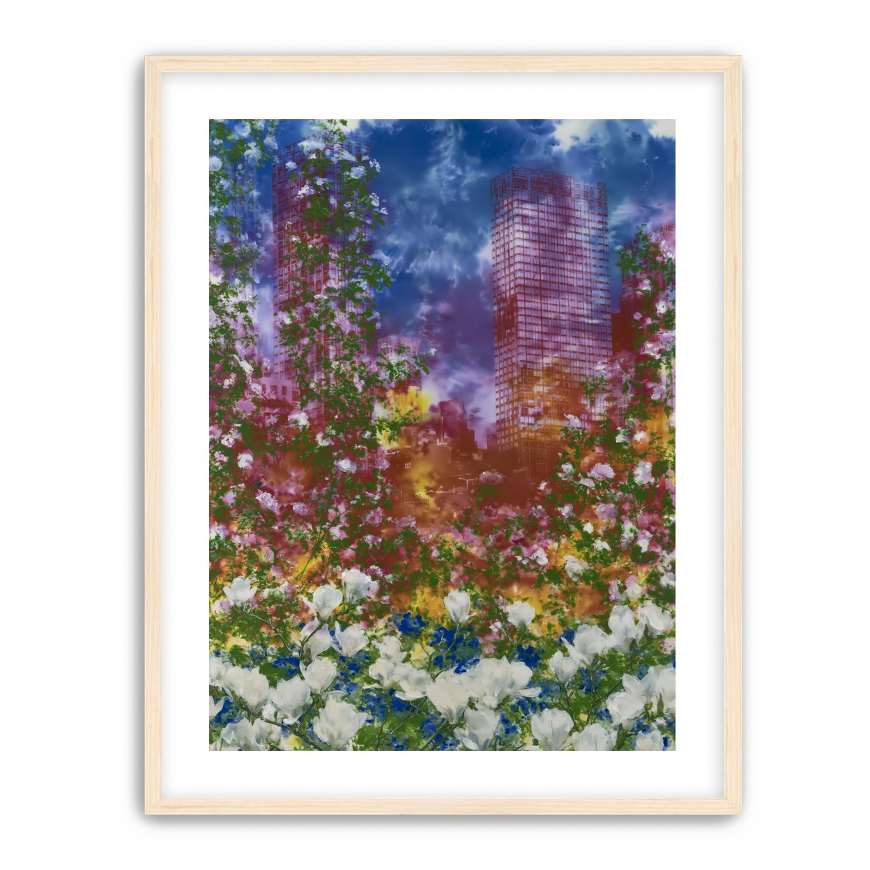 Flowers before storm towers