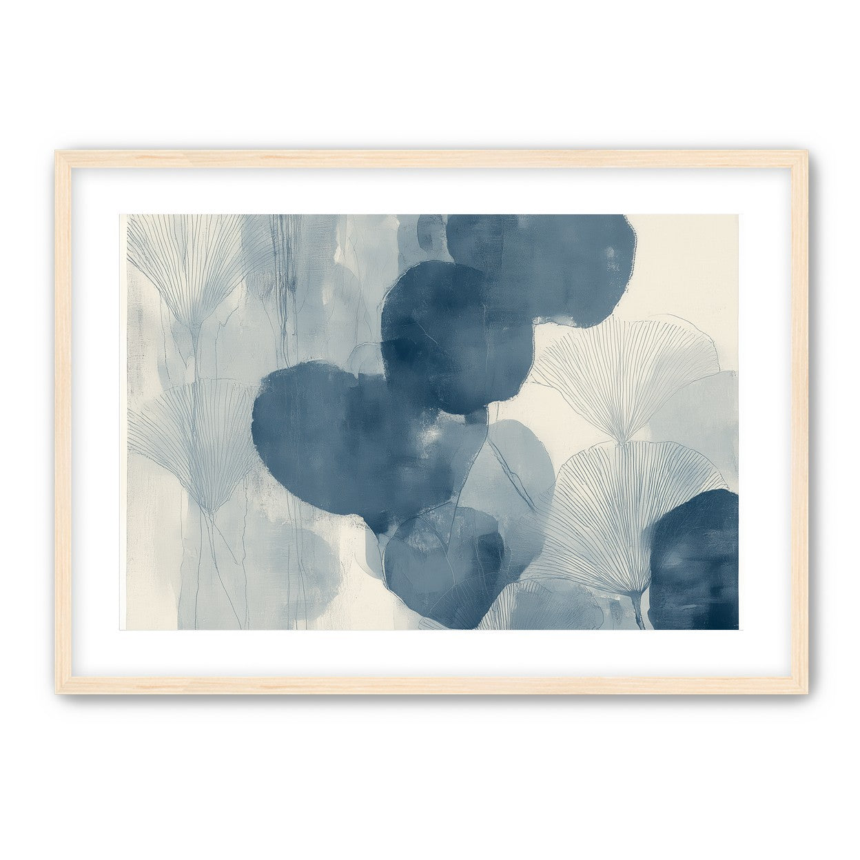 Dark leaves among pale fans