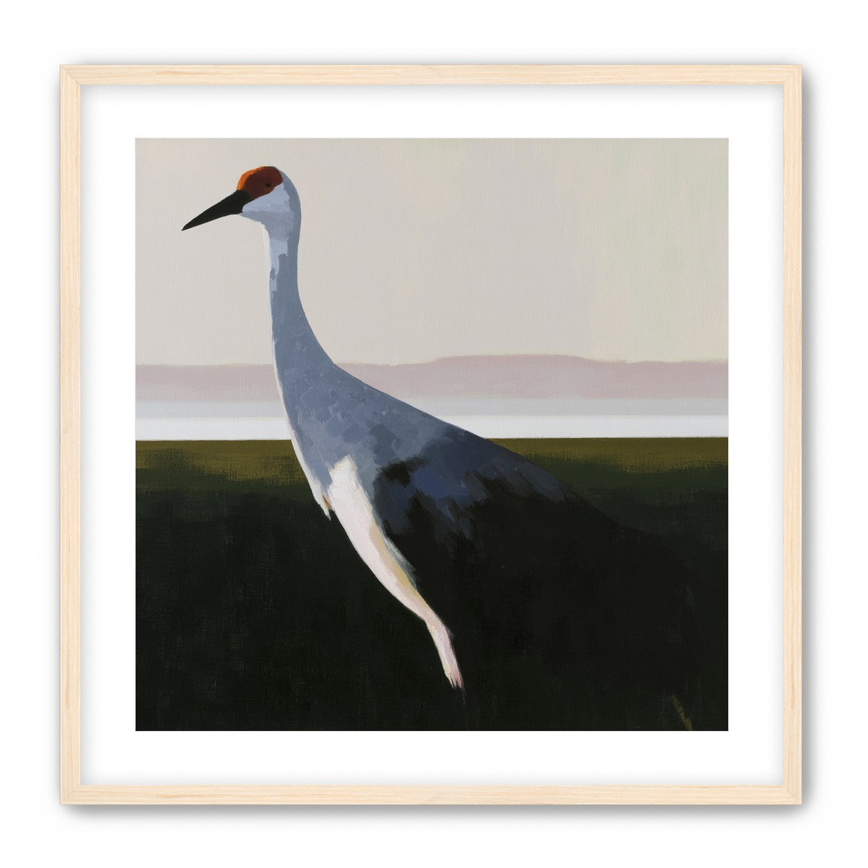 Crane with a red crown