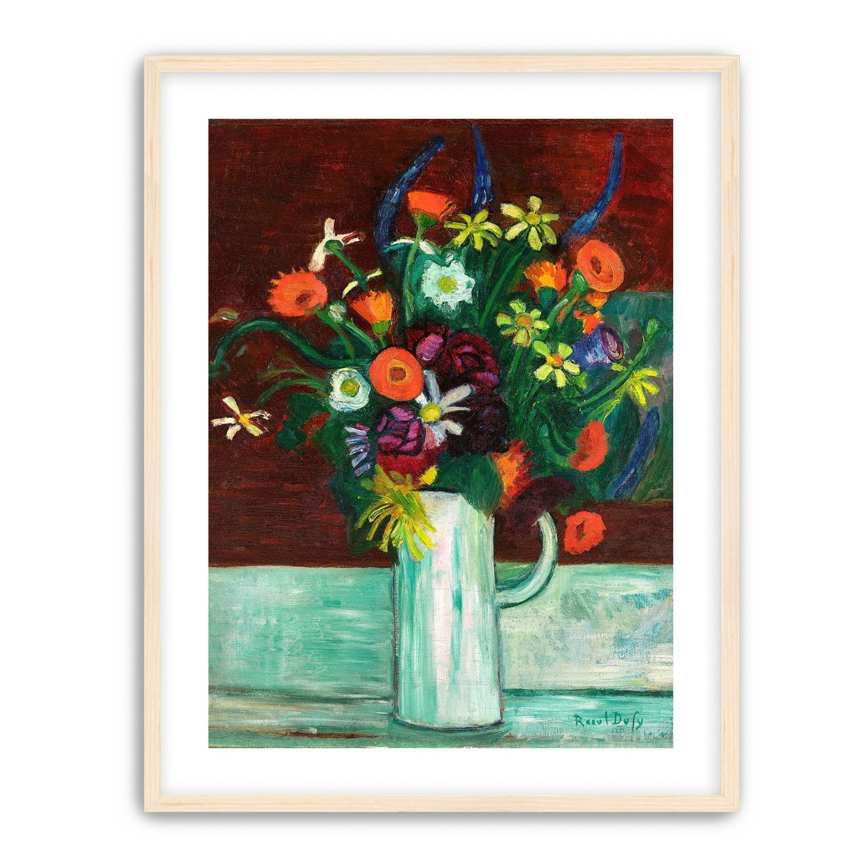Flowers above the green table