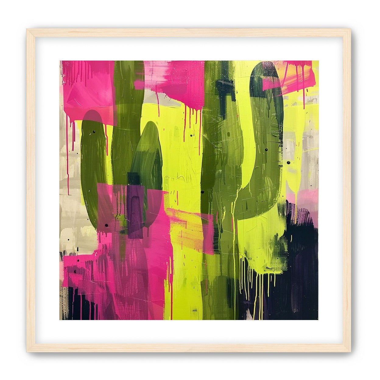 Dark columns within neon wash