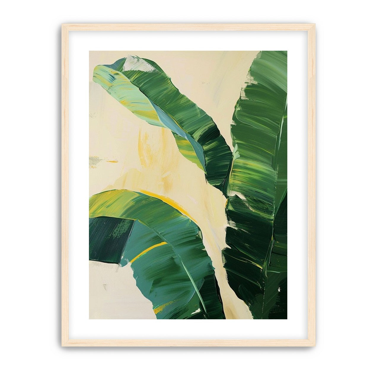 Green leaves in soft cream light