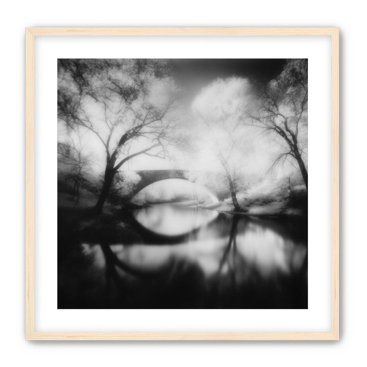 Bridge in a washed sky