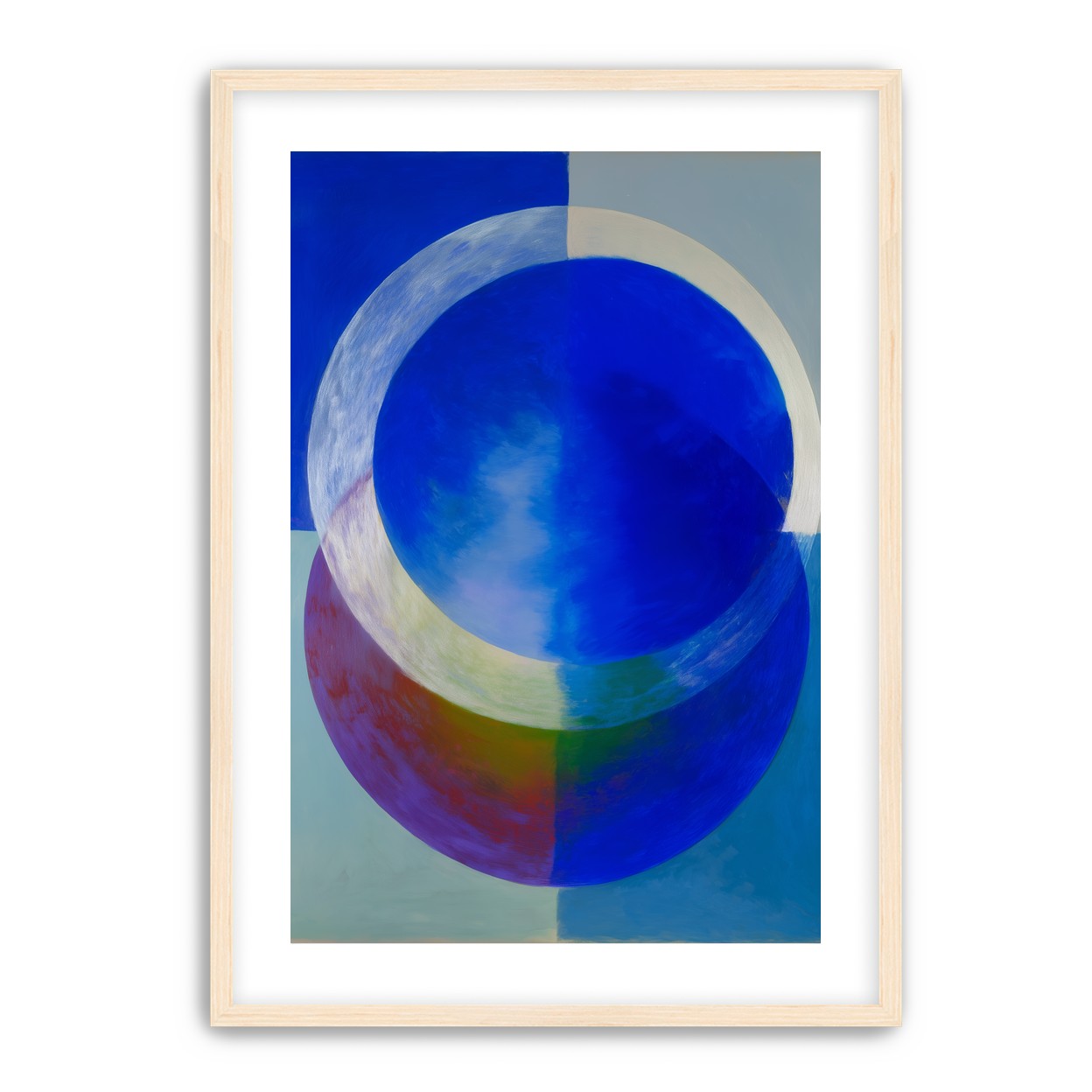 Pale arc across blue circle