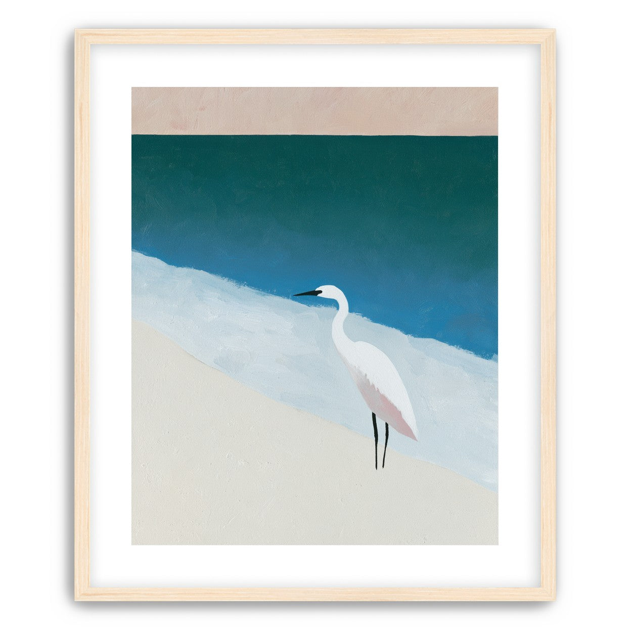 White egret at the shoreline