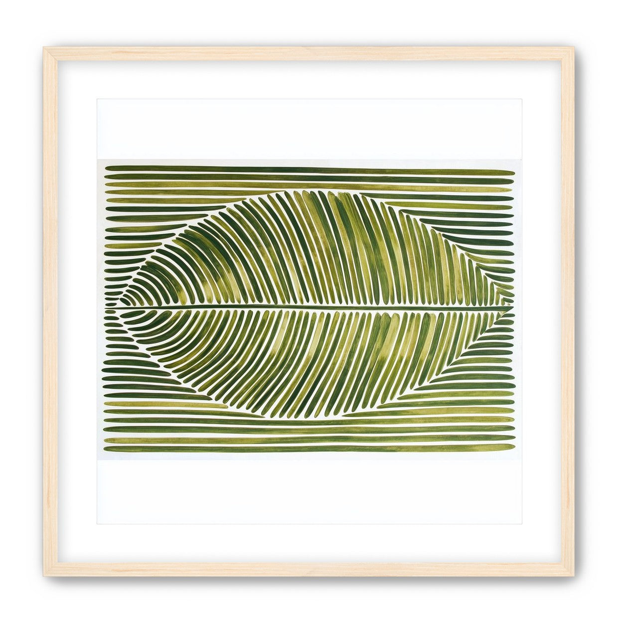 Palm frond in green bands