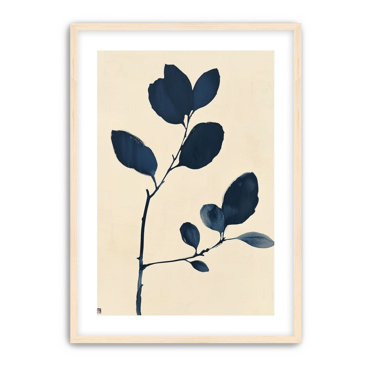 Ink leaves on bare stem