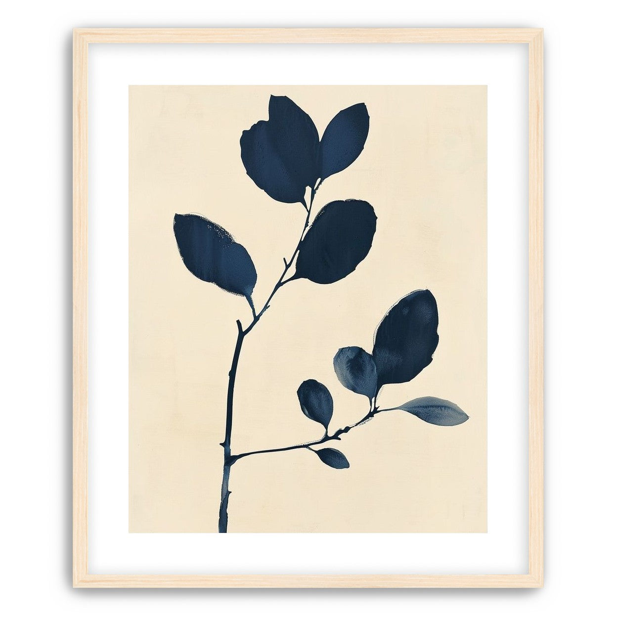 Ink leaves on bare stem