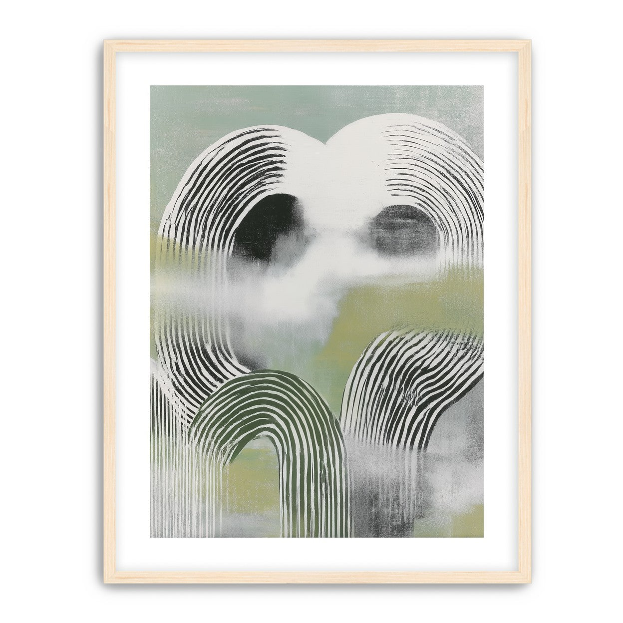 Black arcs in green haze