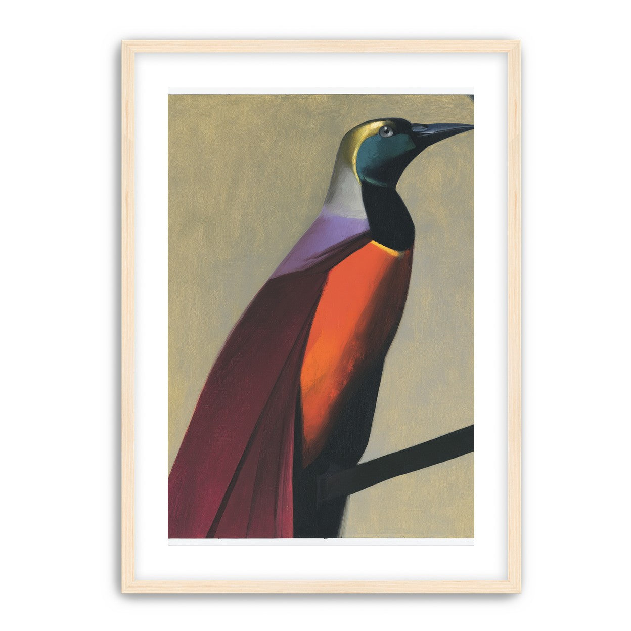 Bright bird on a branch