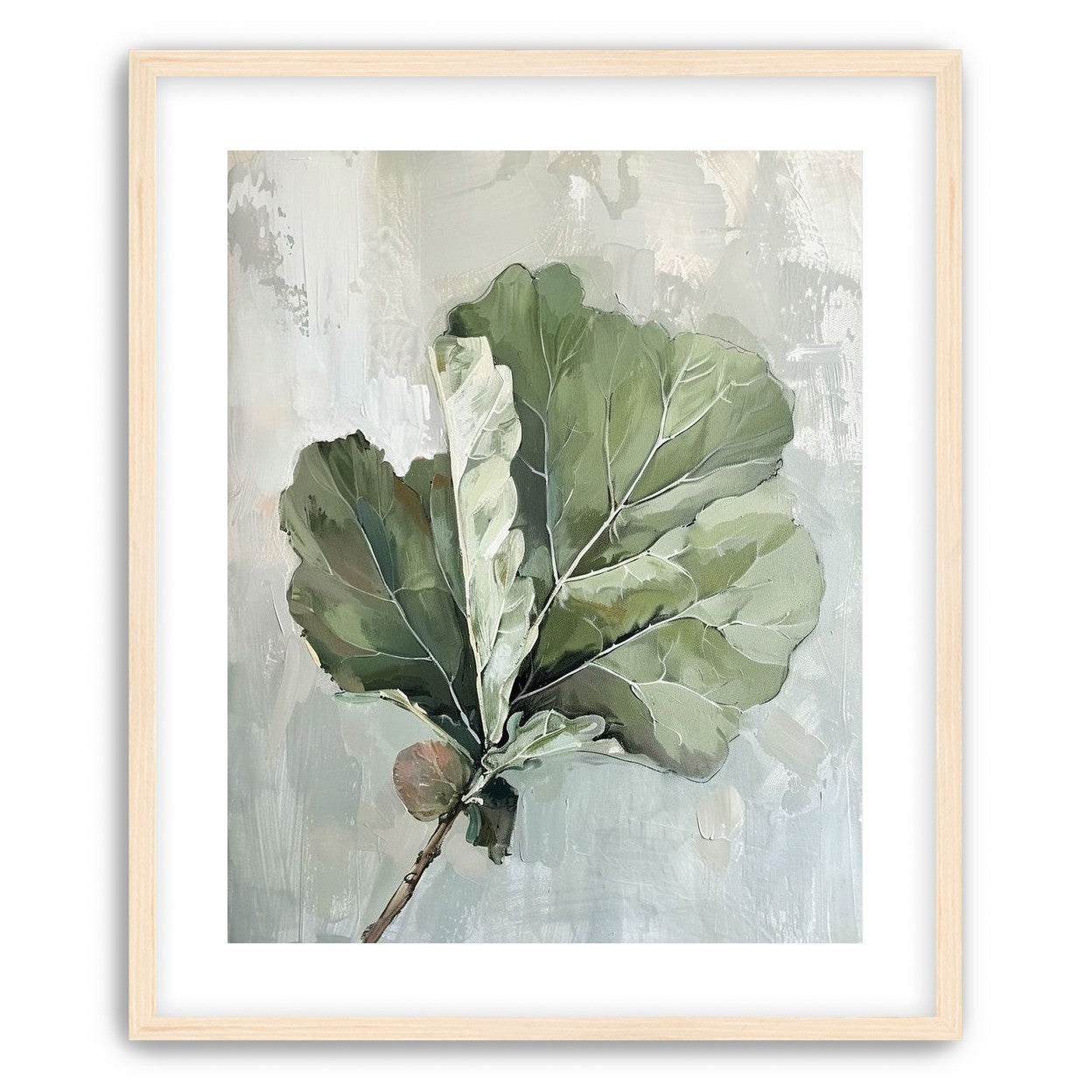 Green leaves in pale wash