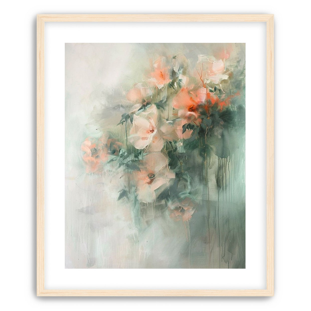 Pale flowers within the mist