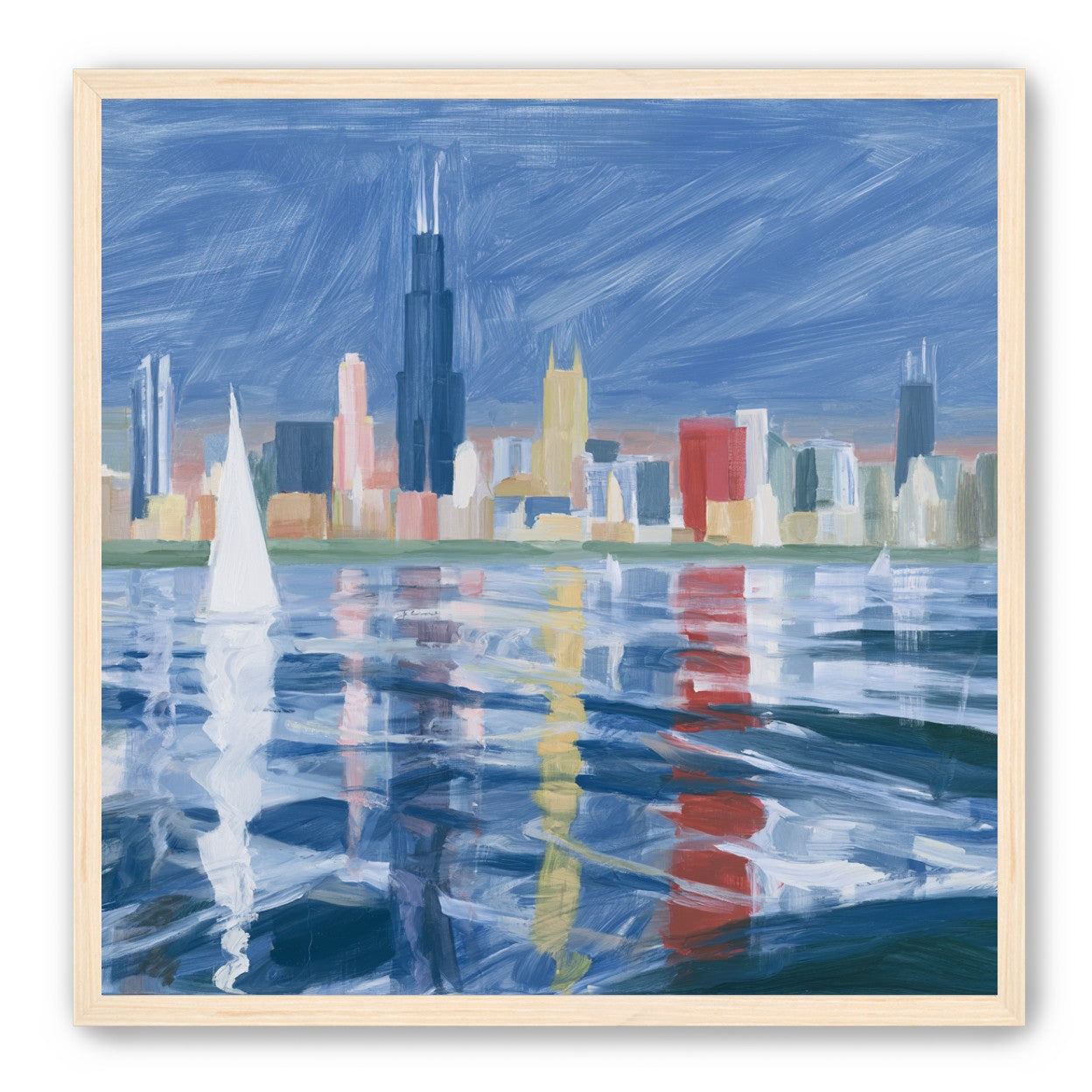 Sailboats before the skyline