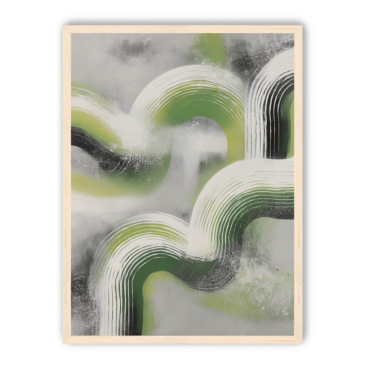 White arcs in green haze