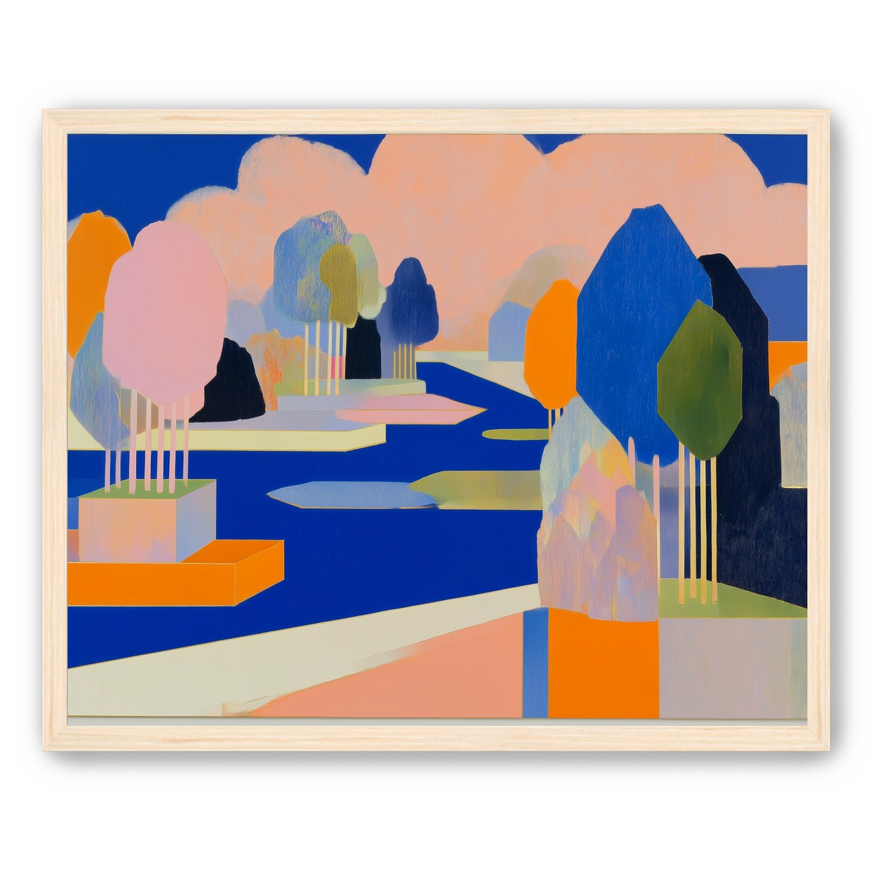 Trees among the blue bends